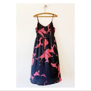 LOFT midi slip dress • floral spaghetti strap